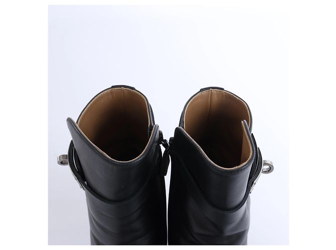 Botines Hermès Juez de piel negra EU 38 Negro - vista 7