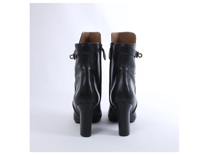 Botines Hermès Juez de piel negra EU 38 Negro - vista 8