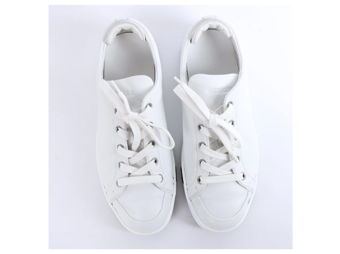 Sneakers Hermès in pelle di capretto bianca 38 251075Z - vista 6