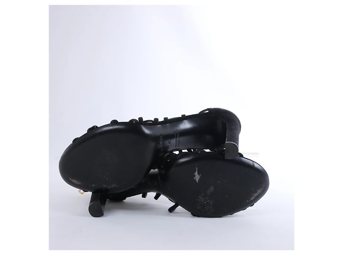Sandali con cinturini Hermès in camoscio nero EU 41 - vista 8