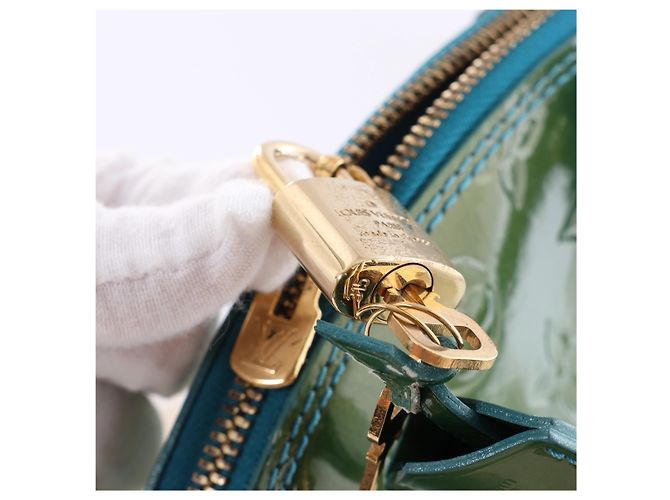 Borsa Louis Vuitton Vernis Alma GM Green M93628 Blu - vista 10