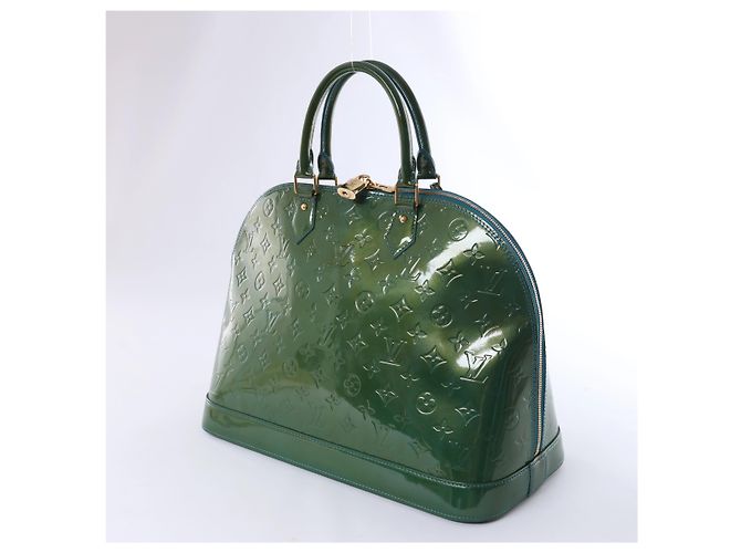 Borsa Louis Vuitton Vernis Alma GM Green M93628 Blu - vista 4