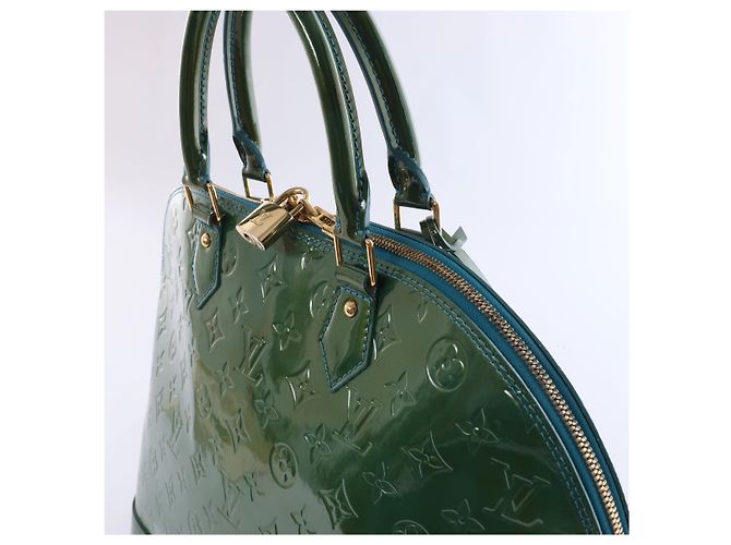 Borsa Louis Vuitton Vernis Alma GM Green M93628 Blu - vista 5