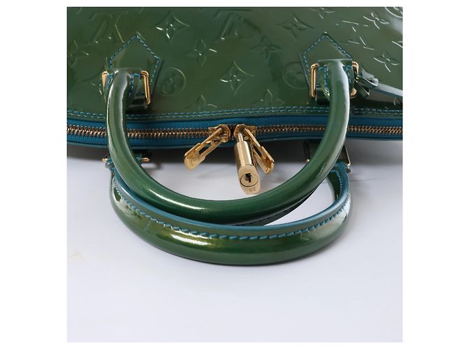 Borsa Louis Vuitton Vernis Alma GM Green M93628 Blu - vista 6