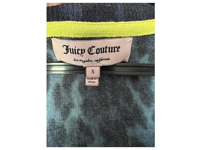 Camisola de Lã com Estampa de Leopardo e Decote em V Juicy Couture Preto Azul - vista 3