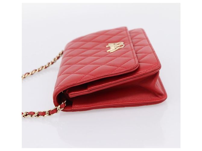 Chanel Wallet on Chain Quilted Lambskin Small Rosso - vista 3