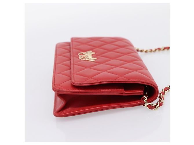 Chanel Wallet on Chain Quilted Lambskin Small Rosso - vista 4