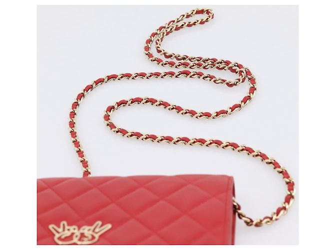 Chanel Wallet on Chain Quilted Lambskin Small Rosso - vista 6