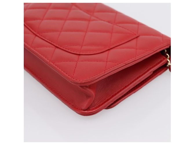 Chanel Wallet on Chain Quilted Lambskin Small Rosso - vista 7