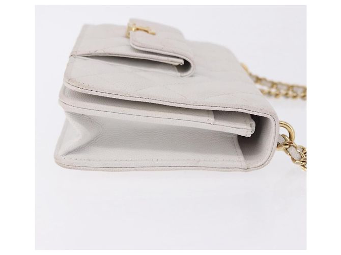 Chanel Pocket Twins Wallet on Chain Quilted Caviar Bianco - vista 3