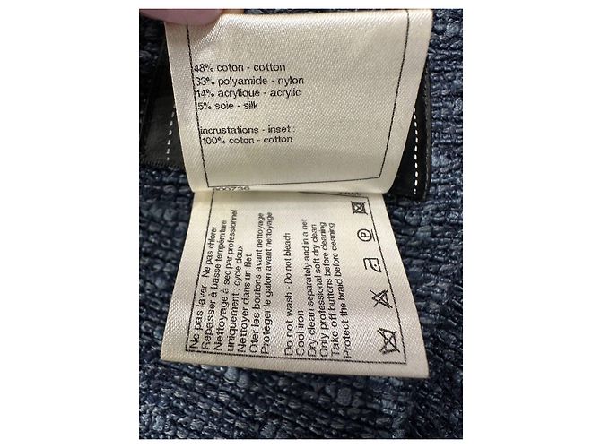 Timeless Chanel Spring 2012 Blue Tweed & Denim Belted Jacket FR 38 Pre-owned - view 6