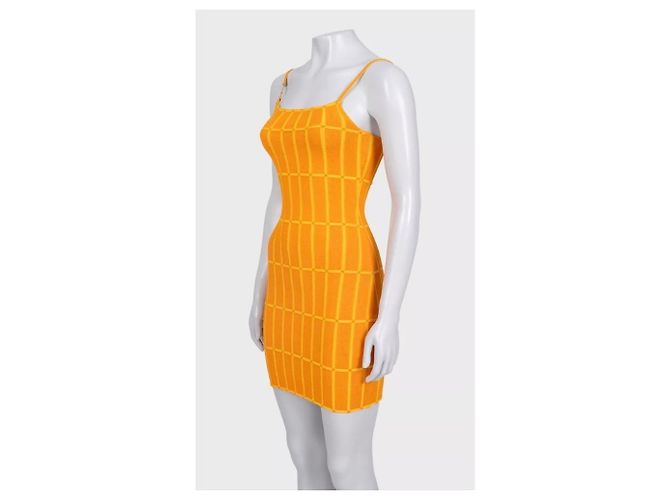 Jacquemus Maille Malha Orange Strick-Minikleid EU 36 NWOT gebraucht - Ansicht 2
