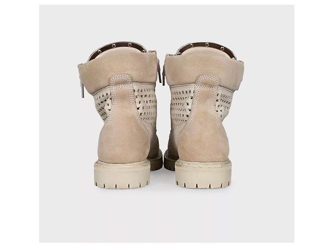 Balmain Schnürstiefel aus perforiertem Leder & Wildleder Größe 36.5 Gebraucht - Ansicht 4