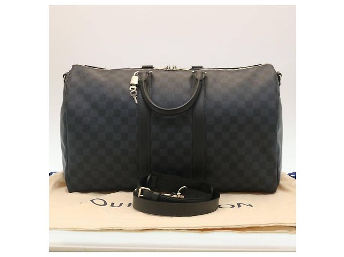 Louis Vuitton Keepall Bandouliere Damier Graphite 45 Blu - vista 7