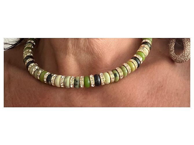 Autre Marque Collana HYPSO in pietre verdi e oro Multicolore Verde Gold hardware - vista 3