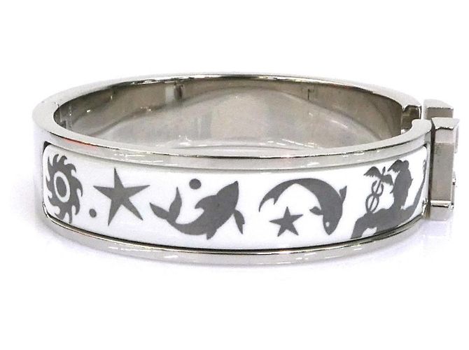 Hermès Bracciale Rigido Hermes HERMES Argento Bianco - vista 2