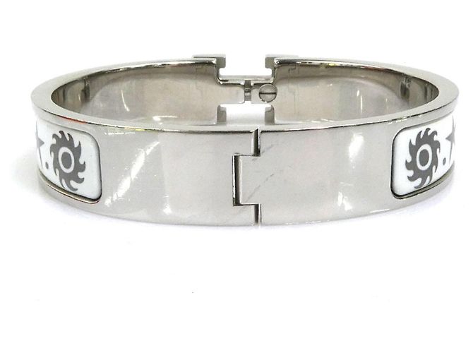 Hermès Bracciale Rigido Hermes HERMES Argento Bianco - vista 3