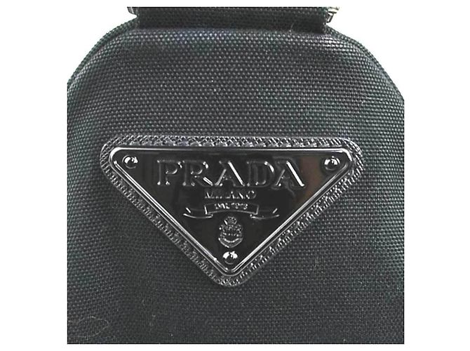 Borsa a tracolla Prada in tela nera Nero - vista 14