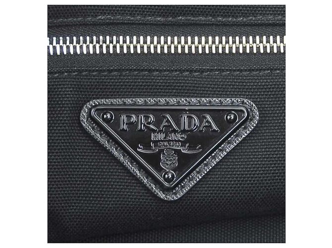 Borsa a tracolla Prada in tela nera Nero - vista 15