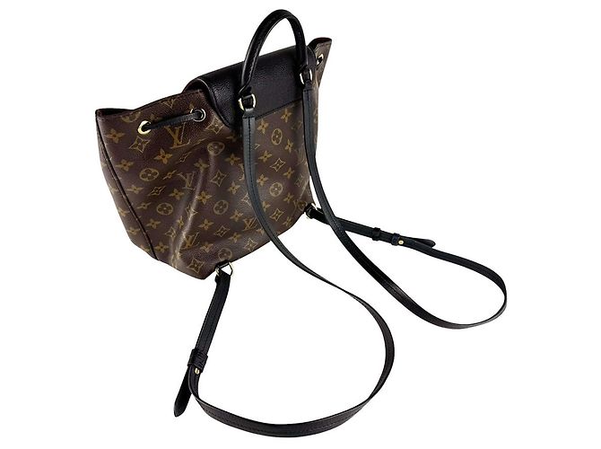 Zaino Louis Vuitton Monogram Montsouris NM PM Nero Monogramma - vista 10