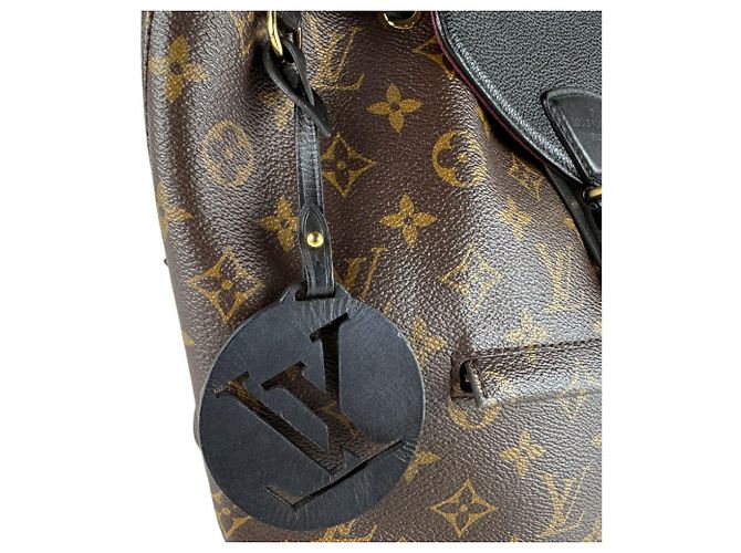 Zaino Louis Vuitton Monogram Montsouris NM PM Nero Monogramma - vista 13