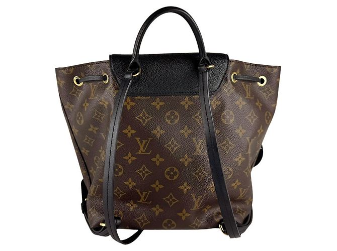 Zaino Louis Vuitton Monogram Montsouris NM PM Nero Monogramma - vista 3