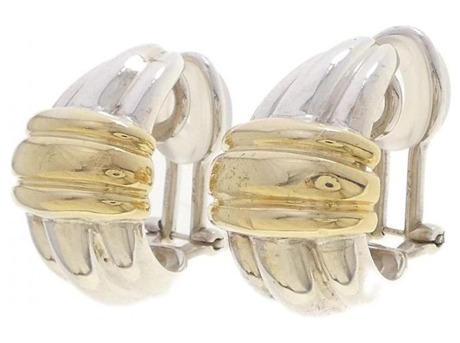 Orecchini a clip Tiffany & Co. in oro giallo 925/750 e argento - vista 2