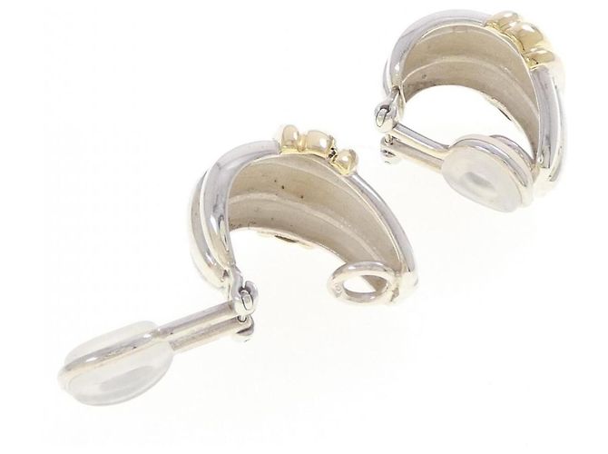 Orecchini a clip Tiffany & Co. in oro giallo 925/750 e argento - vista 3