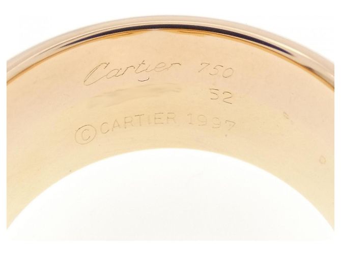 Anello Cartier 2C in oro bianco giallo e rosa 18K - vista 3