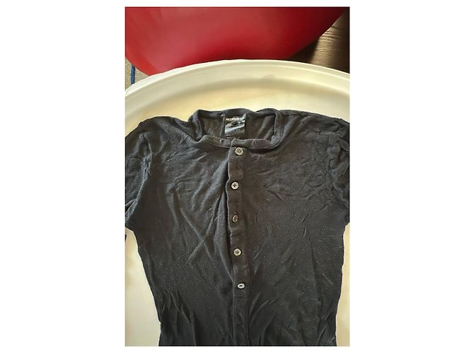 Ann Demeulemeester Camiseta de manga larga negra con botones Negro - vista 2