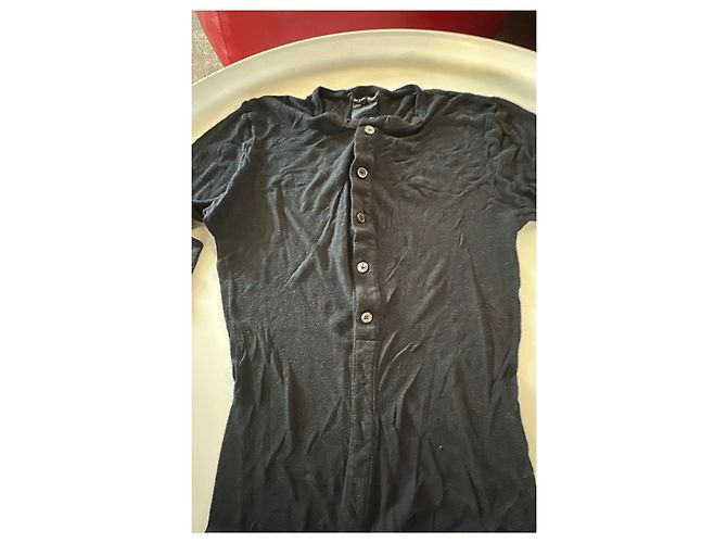 Ann Demeulemeester Camiseta de manga larga negra con botones Negro - vista 3