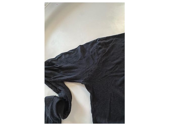 Ann Demeulemeester Camiseta de manga larga negra con botones Negro - vista 8