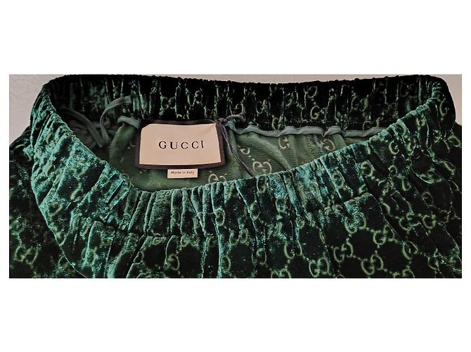 GUCCI GG DEVORÉ SAMTHOSE Grün - Ansicht 2