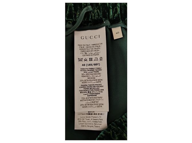 GUCCI GG DEVORÉ SAMTHOSE Grün - Ansicht 3