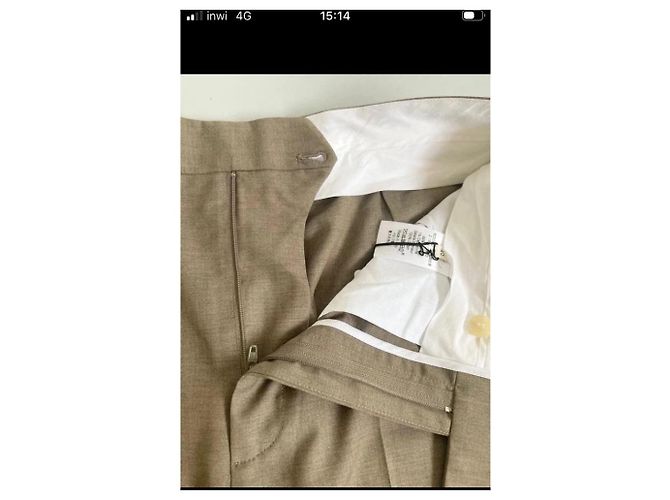 Céline Calças Celine em lã e cashmere Bege - vista 11