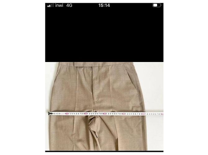 Céline Calças Celine em lã e cashmere Bege - vista 13