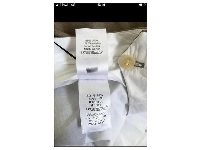 Céline Calças Celine em lã e cashmere Bege - vista 7
