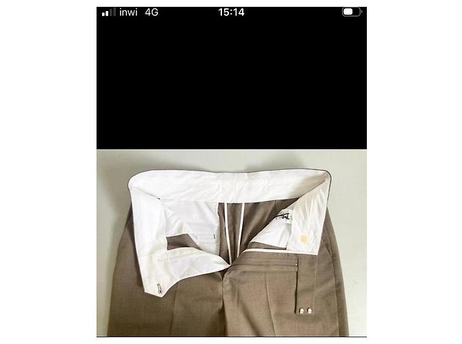 Céline Calças Celine em lã e cashmere Bege - vista 9
