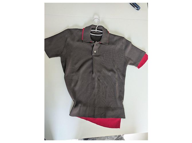 Polo Jacquemus in lana merino marrone e rossa Rosso - vista 2