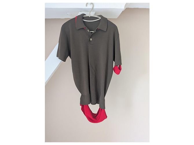 Polo Jacquemus in lana merino marrone e rossa Rosso - vista 3