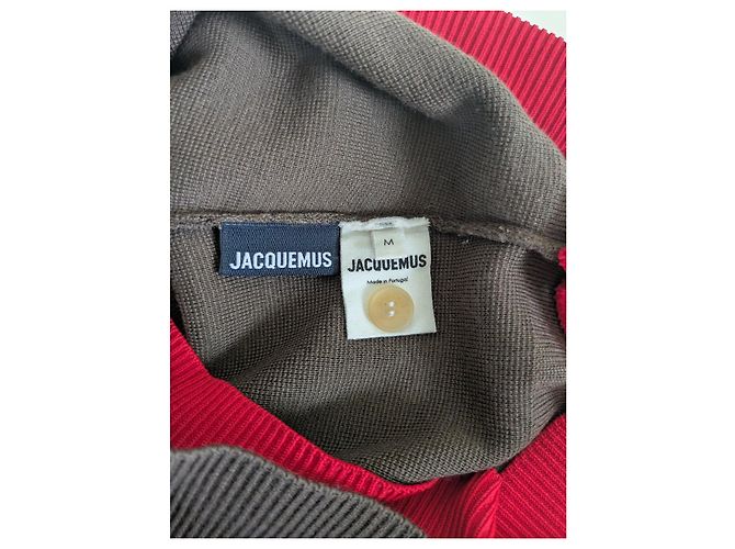 Polo Jacquemus in lana merino marrone e rossa Rosso - vista 4
