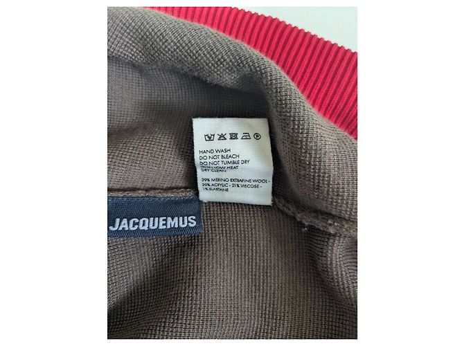 Polo Jacquemus in lana merino marrone e rossa Rosso - vista 5