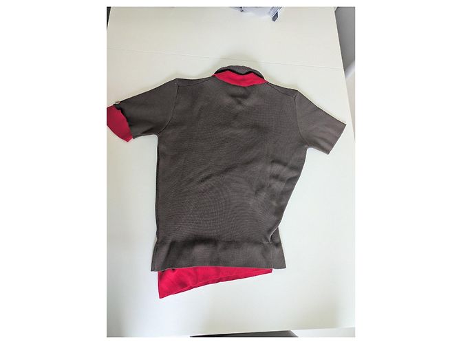 Polo Jacquemus in lana merino marrone e rossa Rosso - vista 6