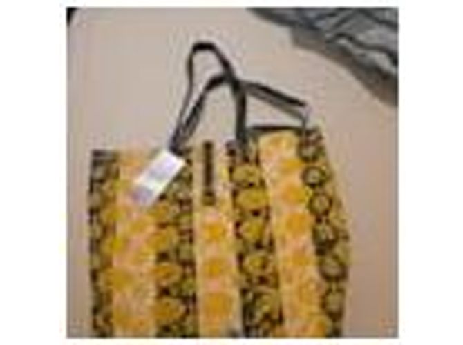Saco cabas Vivienne Westwood "Orb" em lona amarela e preta Preto Branco Amarelo - vista 16