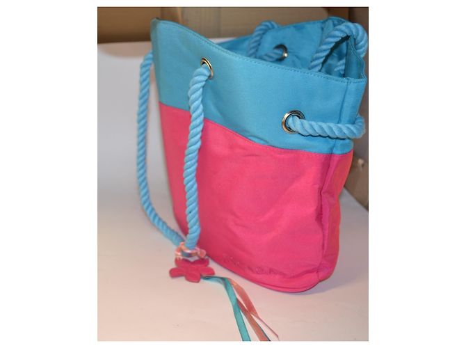 Escada zweifarbige Canvas-Tasche Pink Blau - Ansicht 3