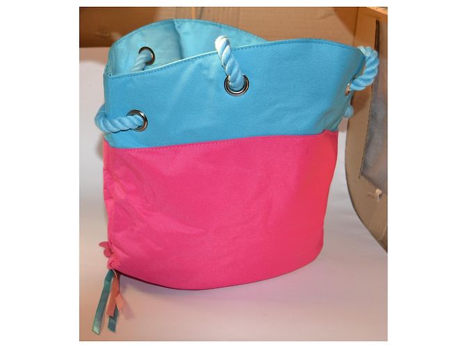 Escada zweifarbige Canvas-Tasche Pink Blau - Ansicht 4