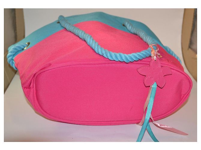 Escada zweifarbige Canvas-Tasche Pink Blau - Ansicht 6