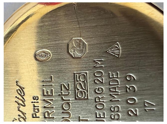 Cartier Trinity Quartz Uhr Braun Weiß Golden - Ansicht 10