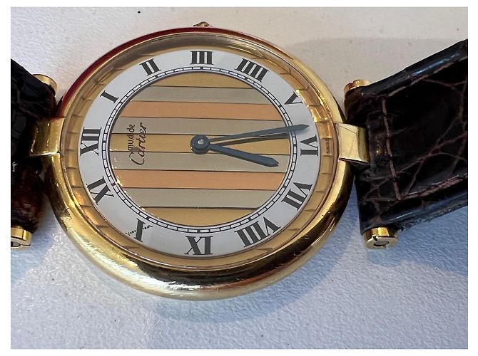 Cartier Trinity Quartz Uhr Braun Weiß Golden - Ansicht 7