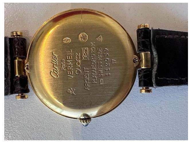 Cartier Trinity Quartz Uhr Braun Weiß Golden - Ansicht 9